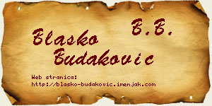 Blaško Budaković vizit kartica